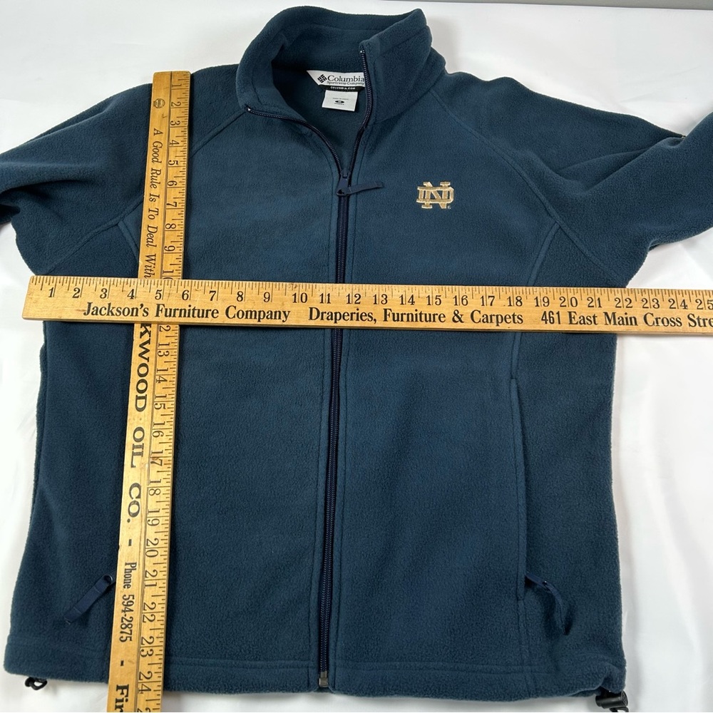 Notre Dame Columbia Fleece Full Zip Embroidered Pockets Blue Women's Size M - Picture 3 of 7